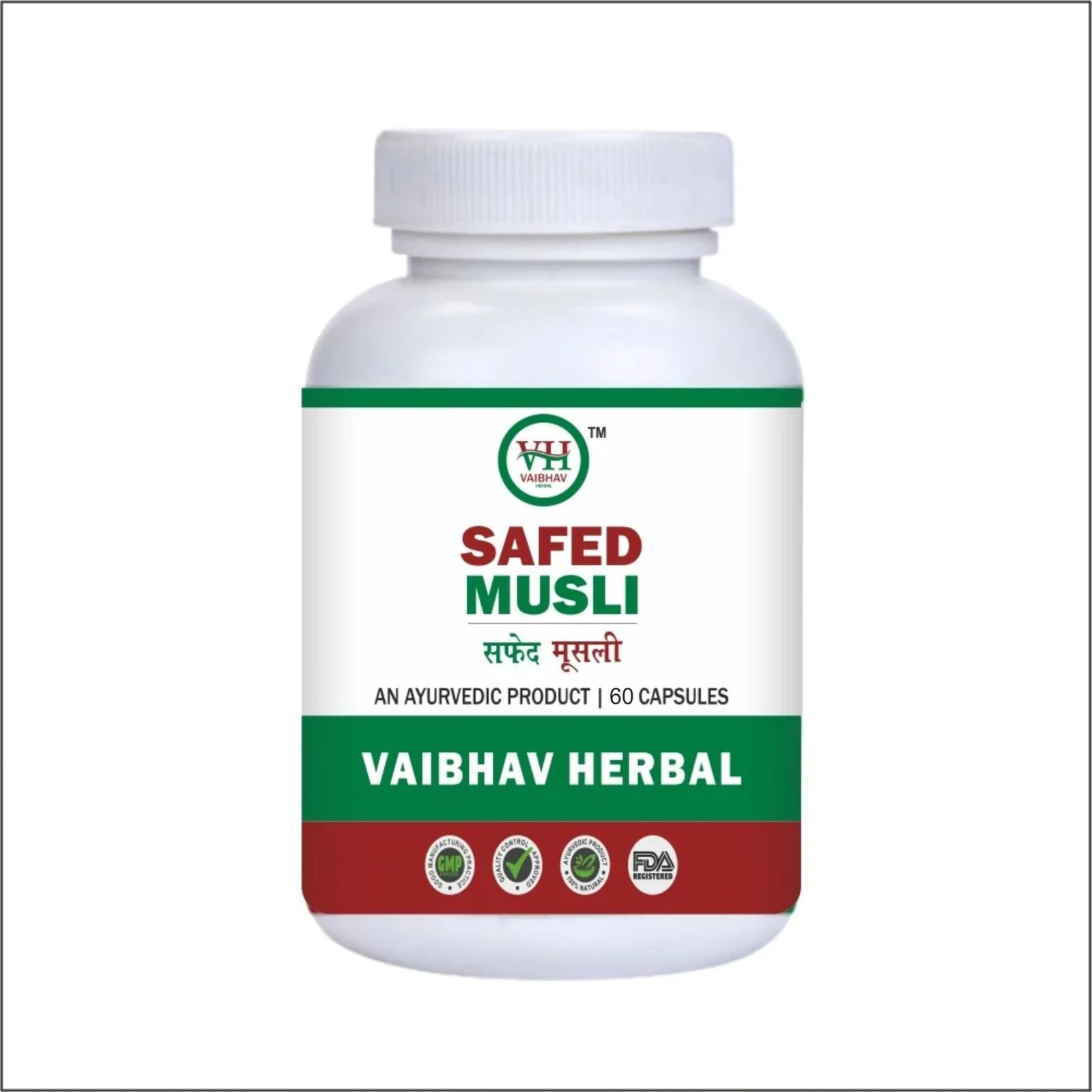 Vaibhav Herabal Safed Musli 60 Capsules